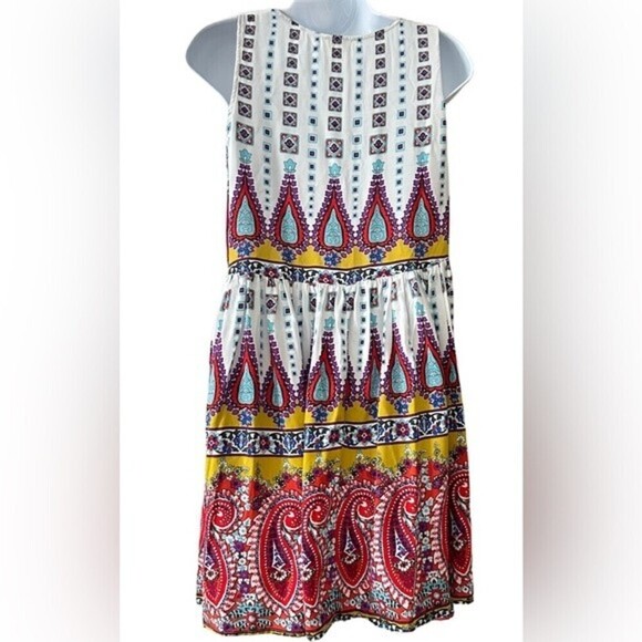 Umgee Summer Sleeveless Paisley Boho Geometric Dress Size M - Picture 3 of 16